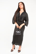 Load image into Gallery viewer, V-Neck Twist Front Midi Dress
