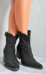 Load image into Gallery viewer, Suede Cowboy Ankle Length Boots

