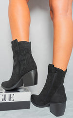 Load image into Gallery viewer, Suede Cowboy Ankle Length Boots
