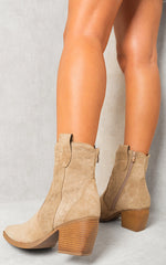 Load image into Gallery viewer, Suede Cowboy Ankle Length Boots

