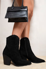 Load image into Gallery viewer, Suede Cowboy Ankle Length Boots
