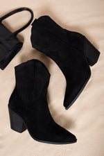Load image into Gallery viewer, Suede Cowboy Ankle Length Boots
