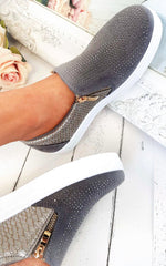 Load image into Gallery viewer, Slip On Embellished Trainers
