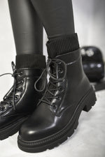 Load image into Gallery viewer, Platform Lace Up Ankle Boots
