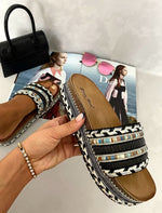 Load image into Gallery viewer, Thick Wedge Heel Braided Platform Sandals
