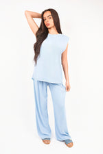 Load image into Gallery viewer, Sleeveless Relaxed Fit Top &amp; Wide Leg Trouser Co-Ord Set
