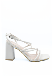Strappy Buckle Block High Heels