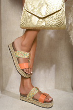 Load image into Gallery viewer, Strappy Slip On Platform Sandals
