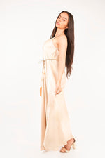 Load image into Gallery viewer, Strappy Maxi Dress with Feather Tie Waist
