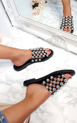 Load image into Gallery viewer, Studded Caged Open Toe Sandals
