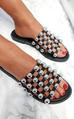 Load image into Gallery viewer, Studded Caged Open Toe Sandals
