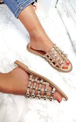 Load image into Gallery viewer, Studded Caged Open Toe Sandals
