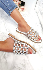 Load image into Gallery viewer, Studded Caged Open Toe Sandals
