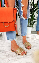 Load image into Gallery viewer, Studded Caged Open Toe Sandals
