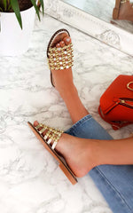 Load image into Gallery viewer, Studded Caged Open Toe Sandals
