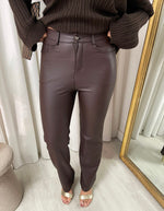 Load image into Gallery viewer, High Waisted Faux Leather Trouser
