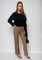 Load image into Gallery viewer, High Waisted Faux Leather Trouser
