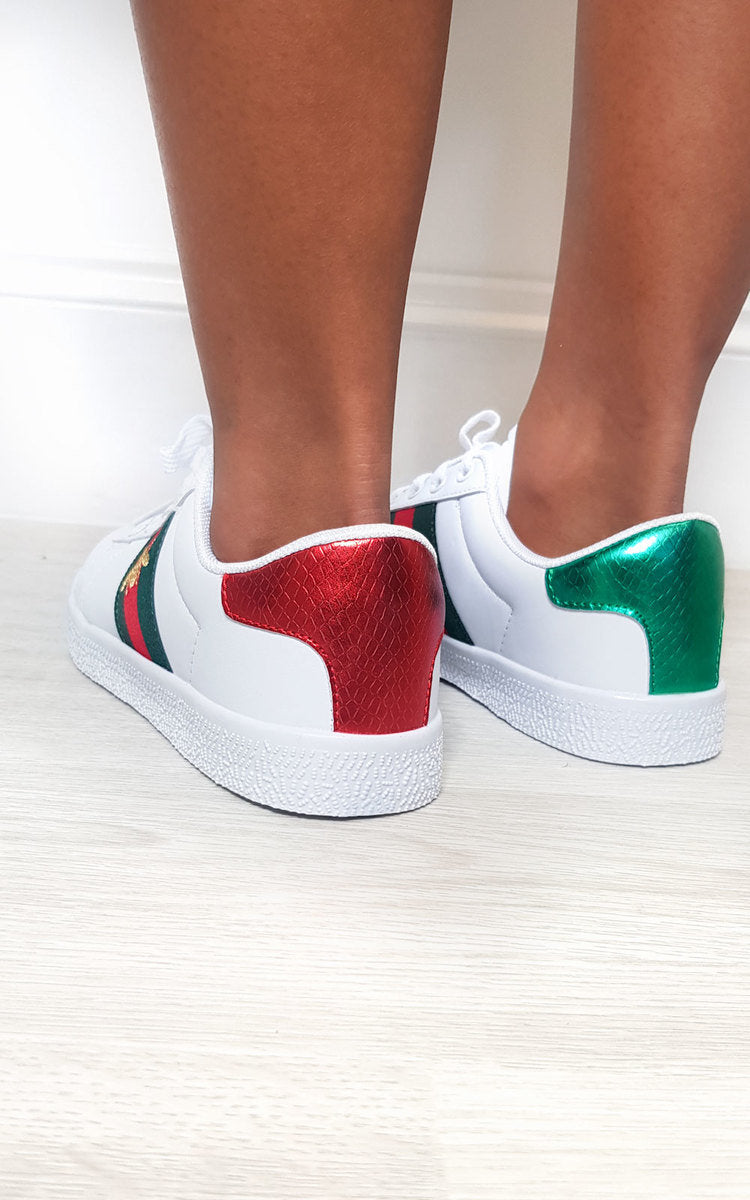 Striped Bee Design Trainers (Size 3)