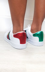 Load image into Gallery viewer, Striped Bee Design Trainers (Size 3)
