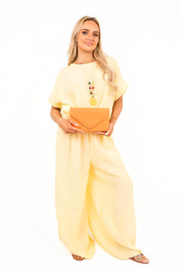 Loose Fit Short Sleeve Top & Wide Trousers Co-ord Set
