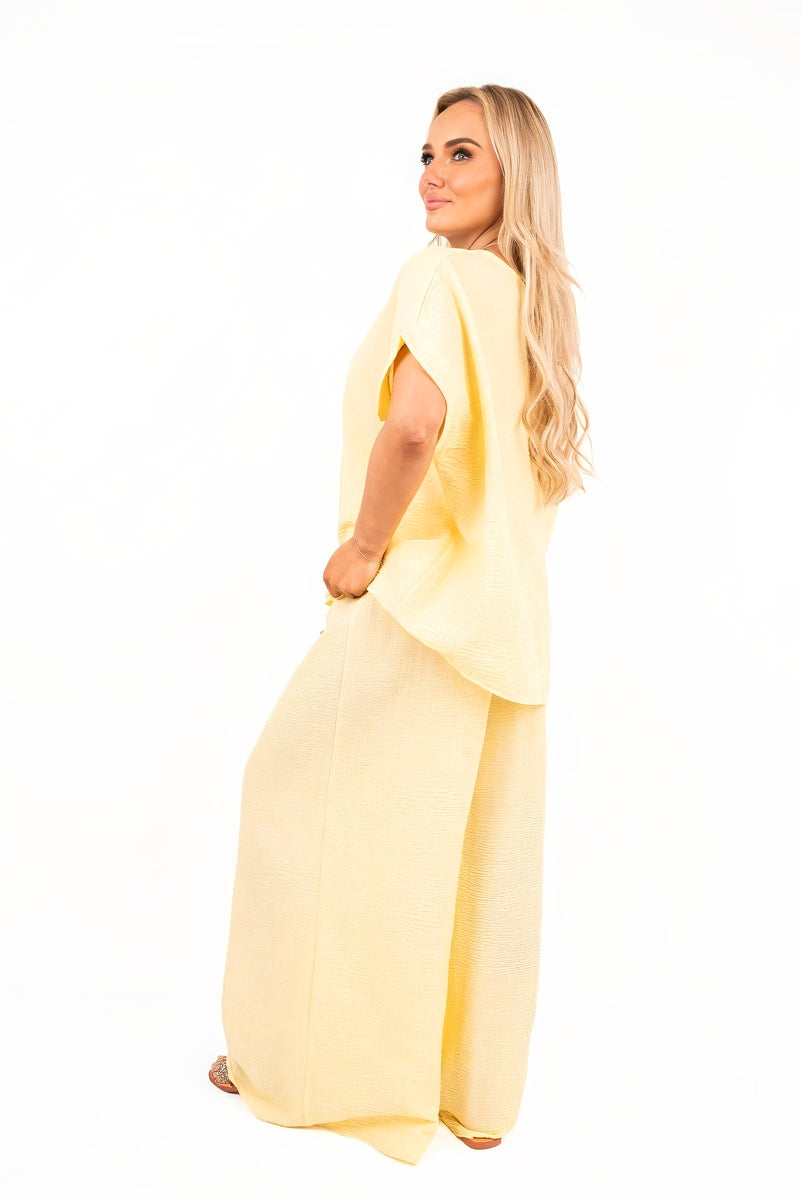 Loose Fit Short Sleeve Top & Wide Trousers Co-ord Set