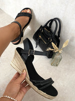 Load image into Gallery viewer, Strappy Wedge Heel Sandals
