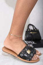 Load image into Gallery viewer, Open Toe Printed Flat Sandals
