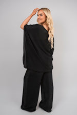 Load image into Gallery viewer, Batwing Top and Drawstring Wide Leg Trousers Co-ord Set
