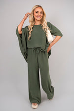 Load image into Gallery viewer, Batwing Top and Drawstring Wide Leg Trousers Co-ord Set

