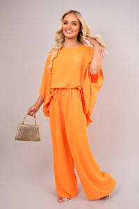 Batwing Top and Drawstring Wide Leg Trousers Co-ord Set