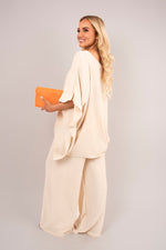 Load image into Gallery viewer, Batwing Top and Drawstring Wide Leg Trousers Co-ord Set
