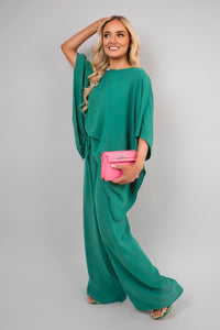 Batwing Top and Drawstring Wide Leg Trousers Co-ord Set