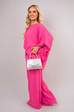 Load image into Gallery viewer, Batwing Top and Drawstring Wide Leg Trousers Co-ord Set
