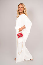 Load image into Gallery viewer, Batwing Top and Drawstring Wide Leg Trousers Co-ord Set
