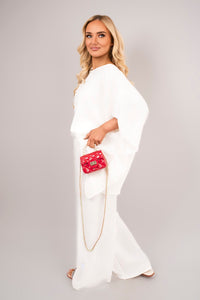 Batwing Top and Drawstring Wide Leg Trousers Co-ord Set