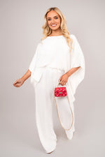 Load image into Gallery viewer, Batwing Top and Drawstring Wide Leg Trousers Co-ord Set
