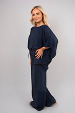 Load image into Gallery viewer, Batwing Top and Drawstring Wide Leg Trousers Co-ord Set
