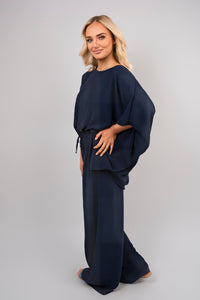 Batwing Top and Drawstring Wide Leg Trousers Co-ord Set