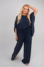 Load image into Gallery viewer, Batwing Top and Drawstring Wide Leg Trousers Co-ord Set
