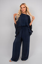 Load image into Gallery viewer, Batwing Top and Drawstring Wide Leg Trousers Co-ord Set
