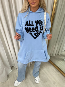 “All We Need Is Love” Oversized Hoodie