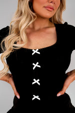Load image into Gallery viewer, Short Sleeve Square Neck Embroidered Bodysuit
