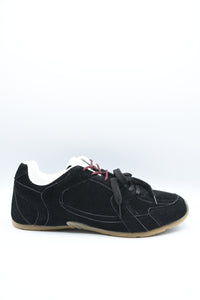 Double Contrast Lace Up Flat Trainers