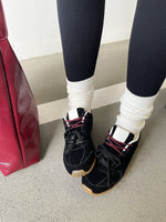 Load image into Gallery viewer, Double Contrast Lace Up Flat Trainers
