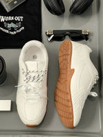 Load image into Gallery viewer, Double Contrast Lace Up Flat Trainers
