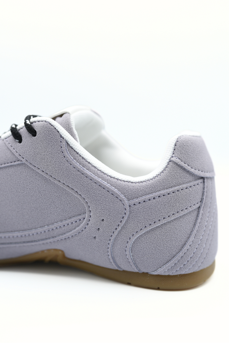Double Contrast Lace Up Flat Trainers