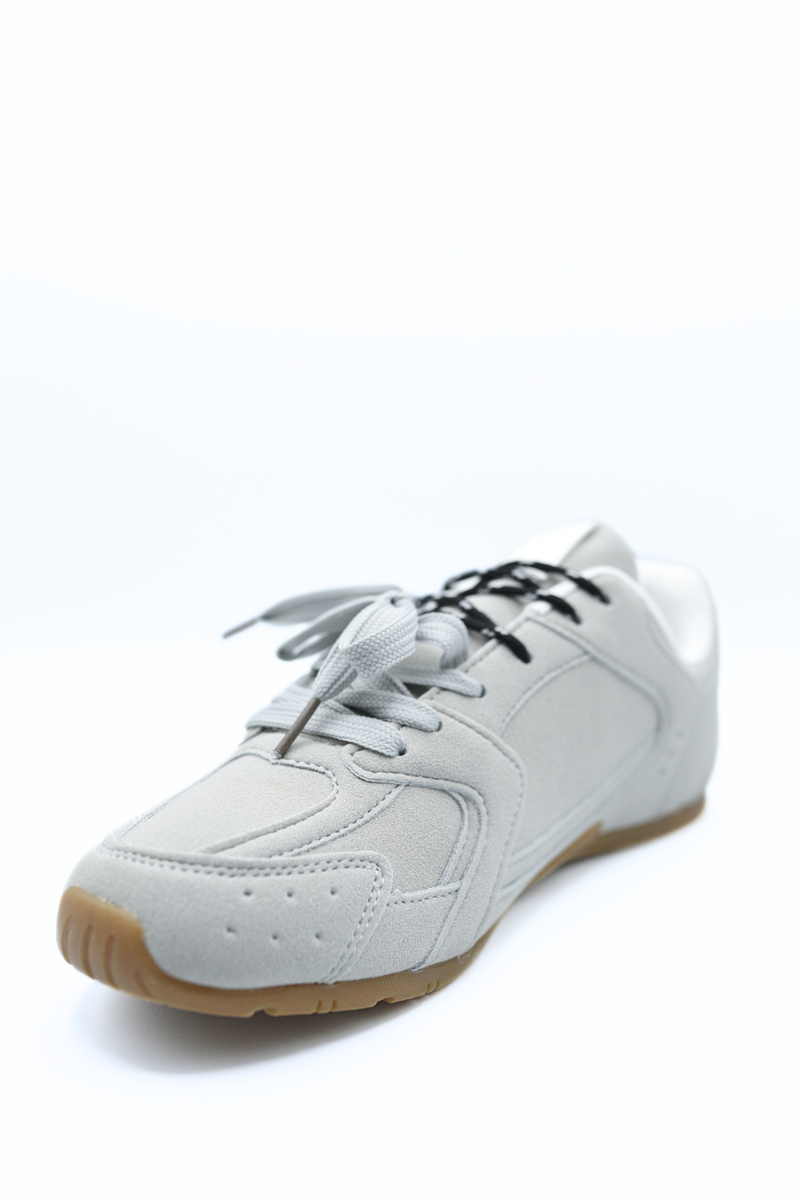 Double Contrast Lace Up Flat Trainers
