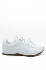 Load image into Gallery viewer, Double Contrast Lace Up Flat Trainers

