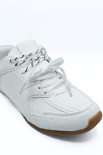 Load image into Gallery viewer, Double Contrast Lace Up Flat Trainers
