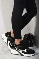 Load image into Gallery viewer, Glitter Detail Lace Up Wedge Trainers
